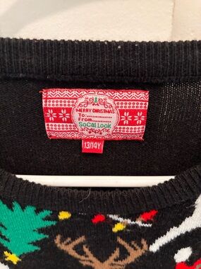 Black Christmas Sweater - Youth 13/14Y